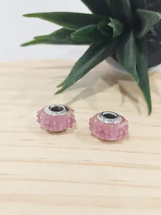 2 Charms Pandora Rosa Cristal