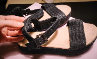 Sandalias de esparto con plataforma Talla 38