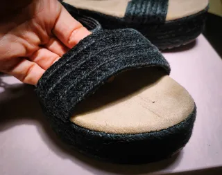 Sandalias de esparto con plataforma Talla 38