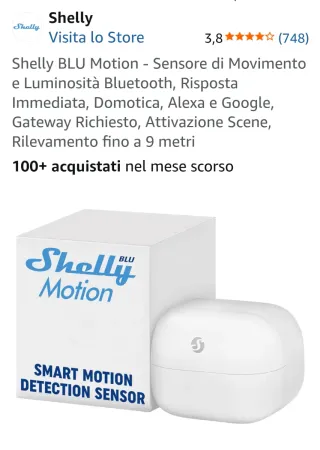 Sensore Movimento Shelly BLU Motion