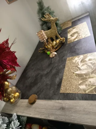 Mesa comedor 180x88 cm piedra y madera