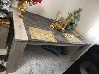 Mesa comedor 180x88 cm piedra y madera