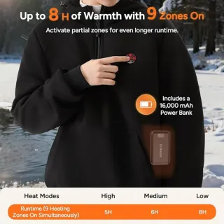 Sudadera DR.PREPARE Calefactable Negra Talla XL