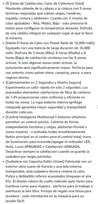 Sudadera DR.PREPARE Calefactable Negra Talla XL