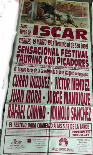 Cartel Toros Iscar 1993