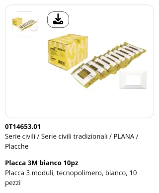Placca 3 moduli Vimar Plana 8pz