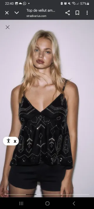 Top fiesta Stradivarius negro