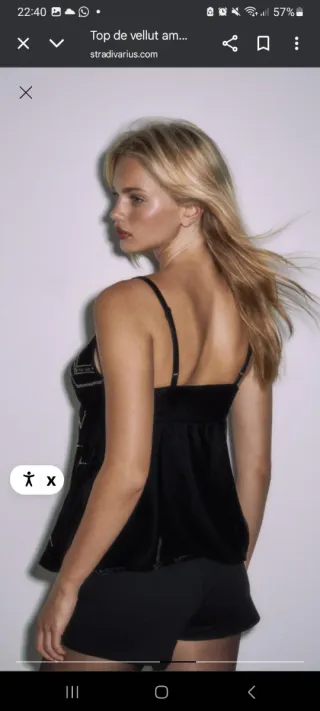 Top fiesta Stradivarius negro