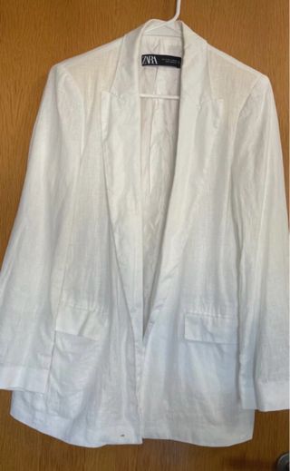 Americana Lino Blanca Talla S Oversize