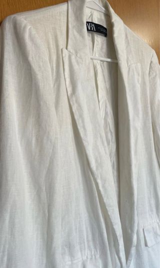 Americana Lino Blanca Talla S Oversize