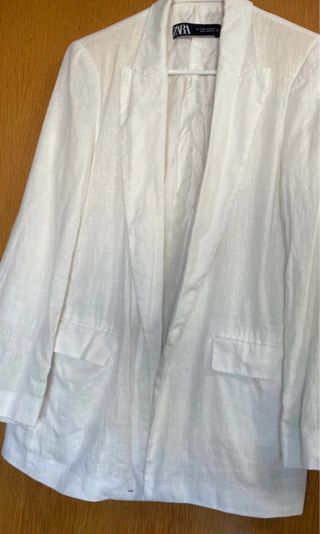 Americana Lino Blanca Talla S Oversize