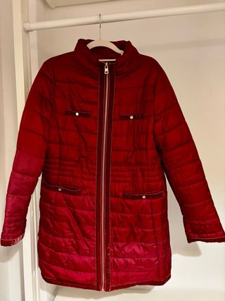 Anorak Cortefiel largo rojo