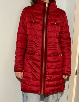 Anorak Cortefiel largo rojo