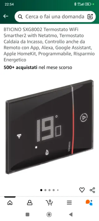 Termostato WiFi BTICINO SXG8002