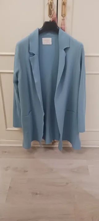 Chaqueta de lana azul talla única