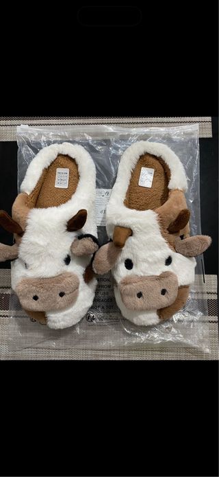 Pantuflas, Zapatillas de casa con diseño de vaca