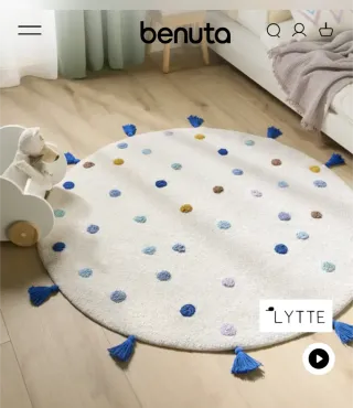 Alfombra redonda Benuta 120cm lavable.