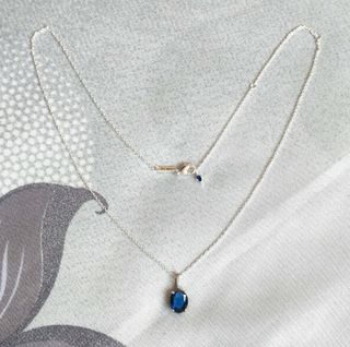 Conjunto azul ovalado