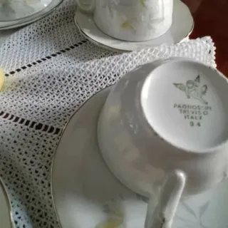 Servizio di 6 tazze da tè, ceramica Fontebasso