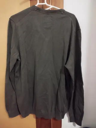 Jersey S.Oliver Hombre XL Verde Gris Cuello Pico