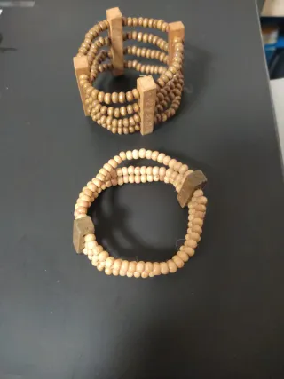 Lote 5 pulseras madera