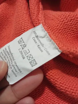 Jersey algodon 100% ,naranja cuello pico