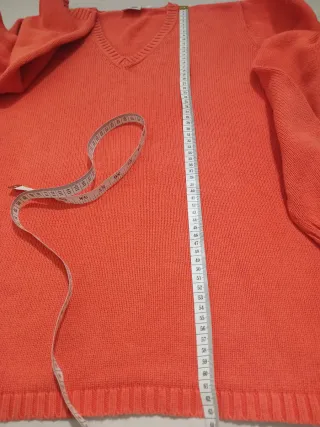 Jersey algodon 100% ,naranja cuello pico