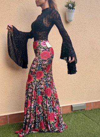 Falda flamenca estampada flores S-M