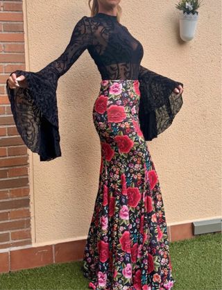 Falda flamenca estampada flores S-M