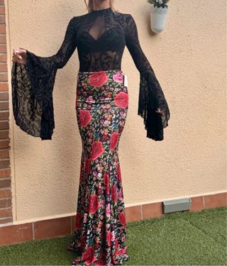 Falda flamenca estampada flores S-M