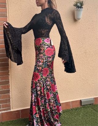 Falda flamenca estampada flores S-M