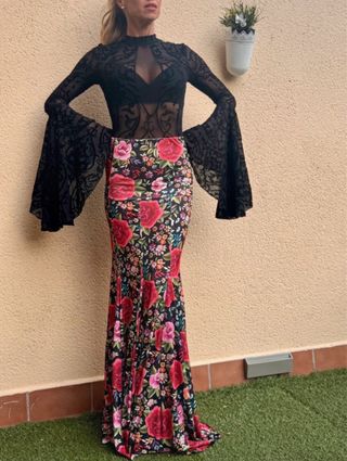 Falda flamenca estampada flores S-M