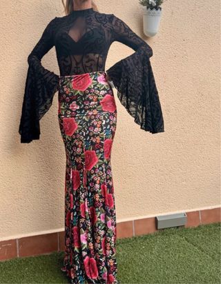 Falda flamenca estampada flores S-M