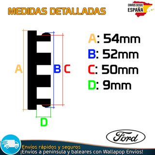 X4 Tapacubos Ford 54mm Cubrebujes Tapas Llantas