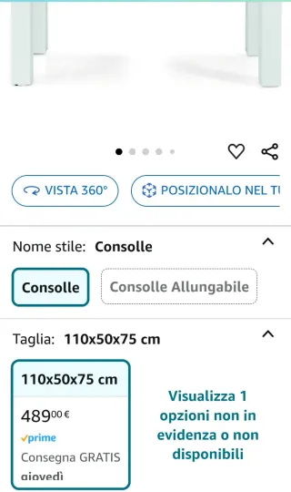 Tavolo consolle allungabile Fashion Commerce