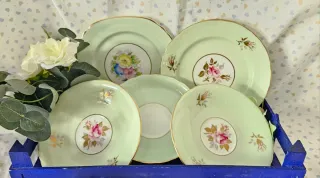 Set 5 Piattini e piastre da tè in Verde 3