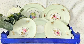 Set 5 Piattini e piastre da tè in Verde 3