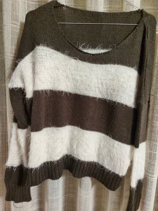 Jersey rayas marrón y blanco