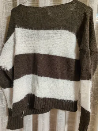 Jersey rayas marrón y blanco