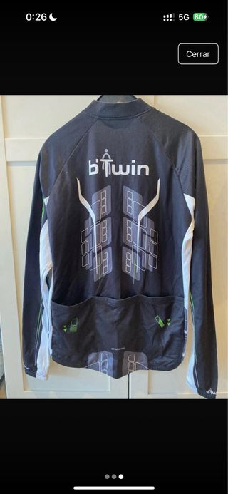 Maillot Ciclismo Btwin Negro Manga Larga
