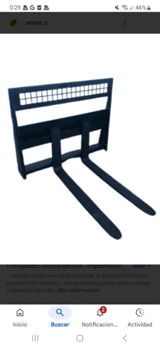 Pinza Portapalet para Minicargadora