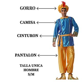 Disfraz Paje Azul Talla Única S/M - Traje y Gorro