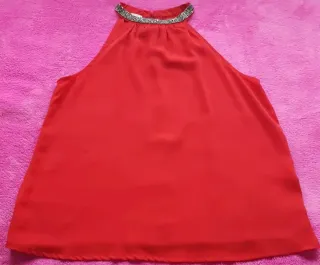 Top Pimkie rojo con pedrería