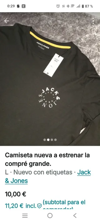 Camiseta Jack & Jones Negra Talla L