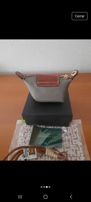 Monedero Longchamp Gris y Marron