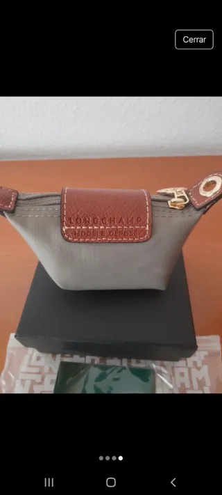 Monedero Longchamp Gris y Marron