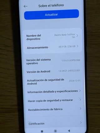 Xiaomi Redmi Note 14 Pro Plus 256GB Nero
