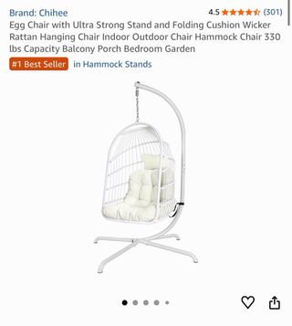 Silla Colgante Blanca Moderna