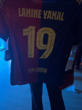 Camiseta FCB Lamine Yamal 19 Firmada