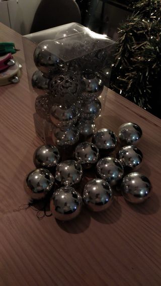 Adornos árbol navidad plateados